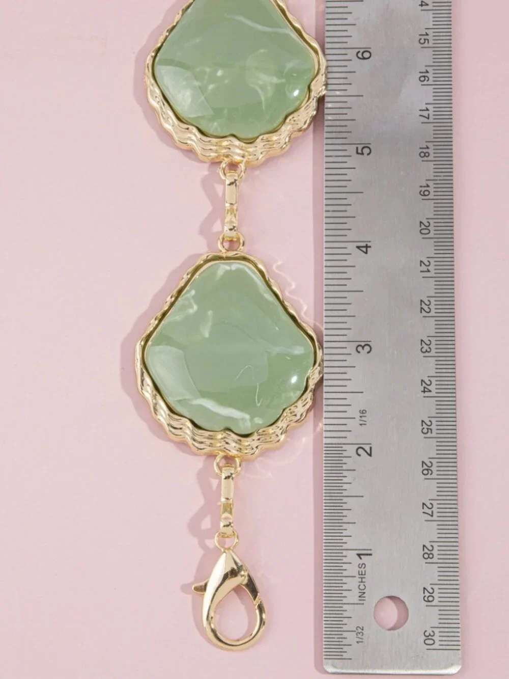 Chunky Marbled Stone Link Chain Belt